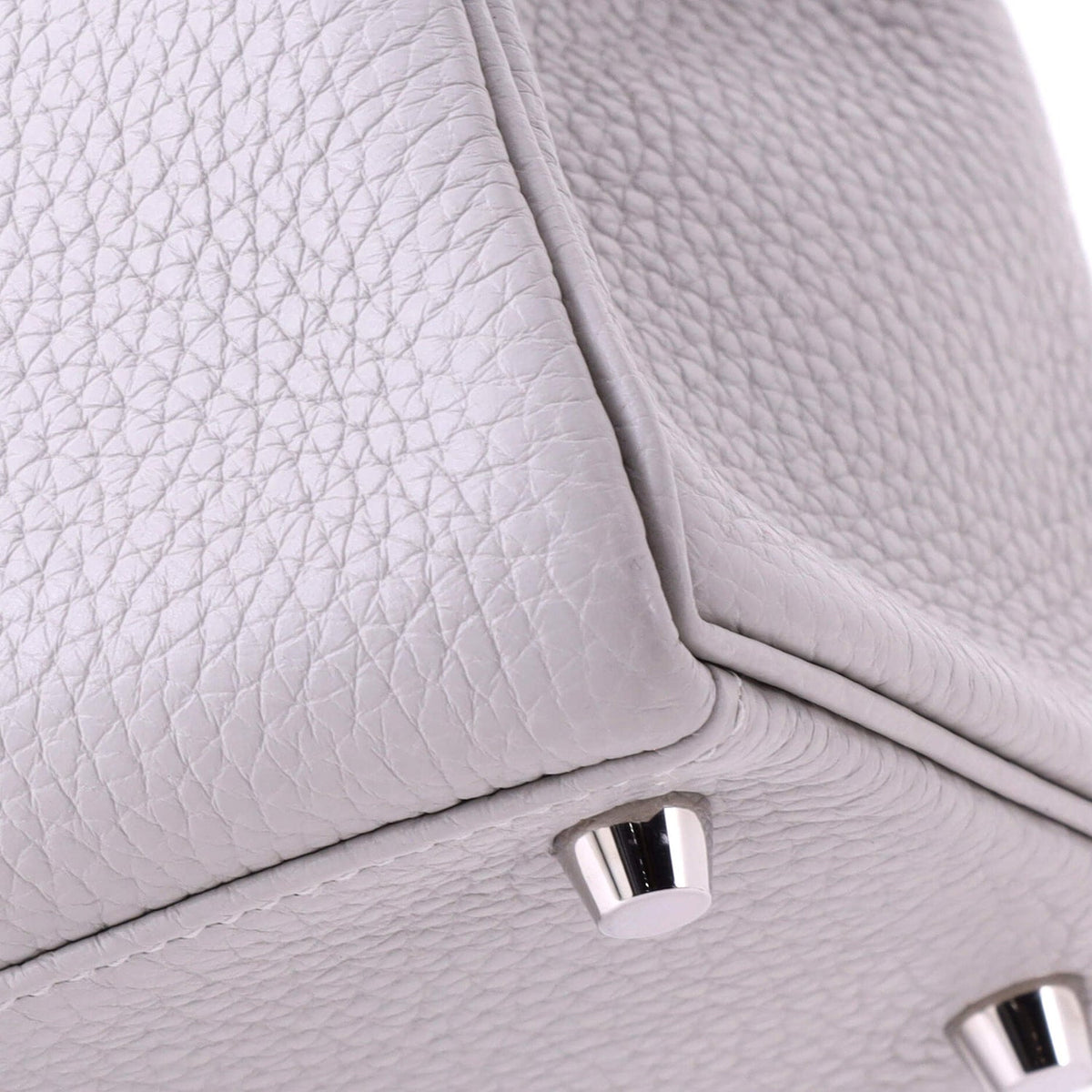 Kelly Handbag Grey Clemence with Palladium Hardware 28