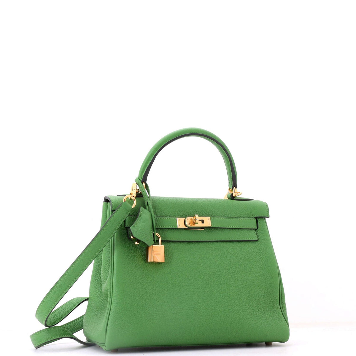 Kelly Handbag Vert Yucca Togo with Gold Hardware 25