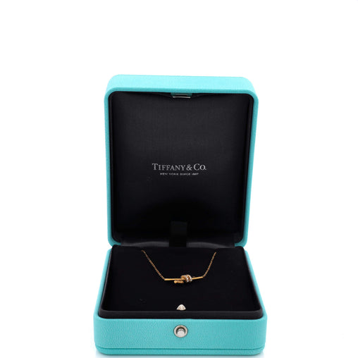 Knot Pendant Necklace 18K Yellow Gold with Diamonds Small
