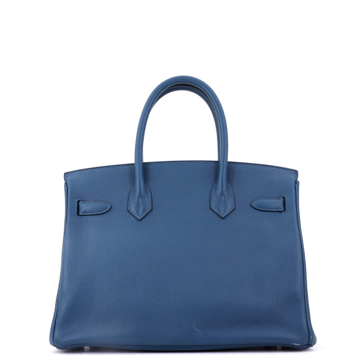Birkin Handbag Deep Blue Novillo with Palladium Hardware 30