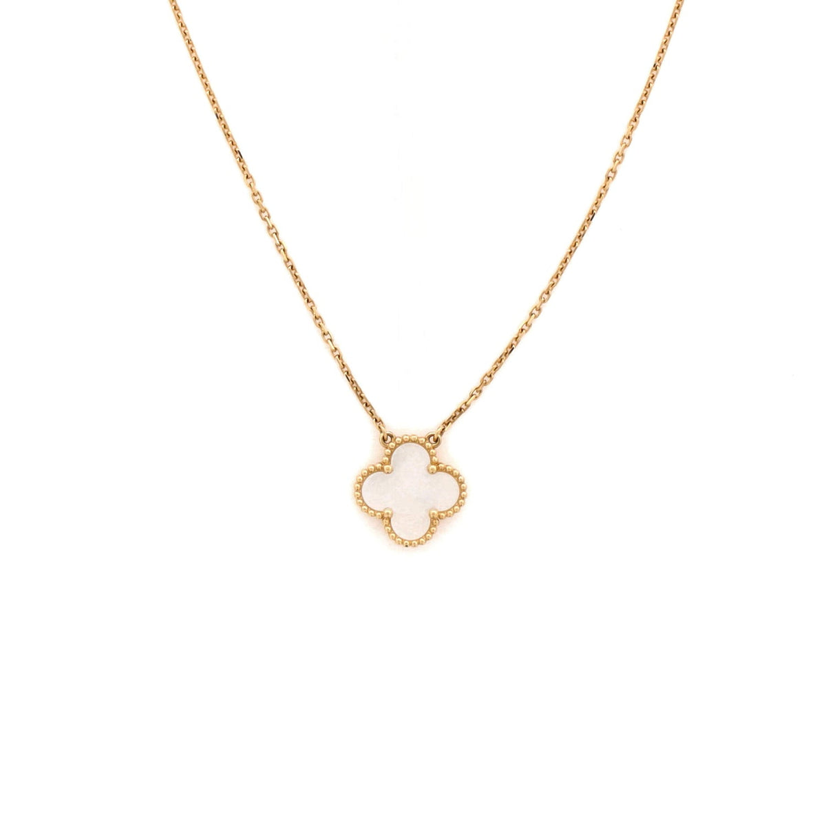 Sweet Alhambra Pendant Necklace 18K Yellow Gold and Mother of Pearl
