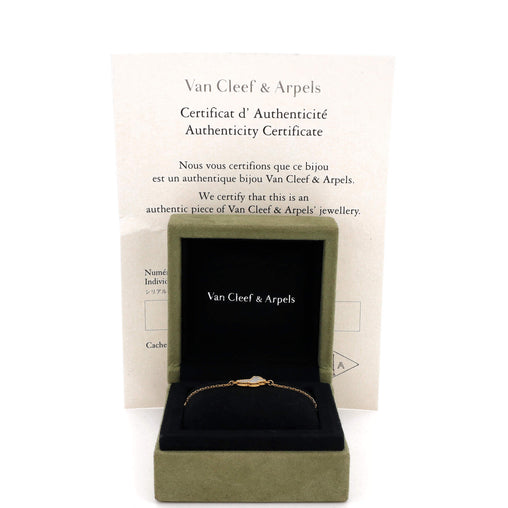 Sweet Alhambra Butterfly Bracelet 18K Yellow Gold and Mother of Pearl