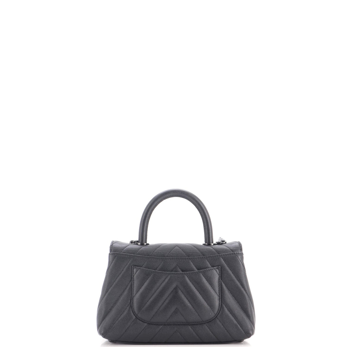 So Black Coco Top Handle Bag Chevron Caviar Mini