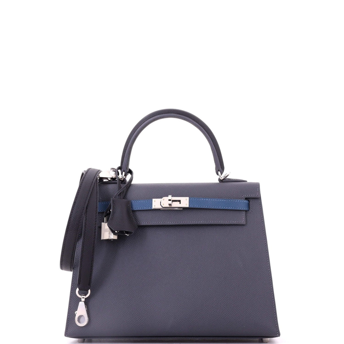 Kelly Handbag Bicolor Epsom with Palladium Hardware 25