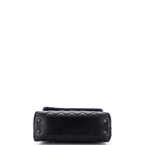 So Black Coco Top Handle Bag Quilted Caviar Mini