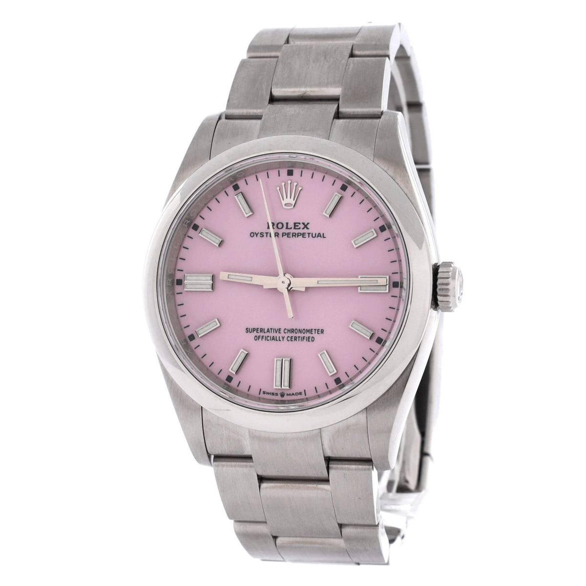 Oyster Perpetual Candy Pink Automatic Watch Stainless Steel 36