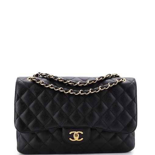Vintage Classic Double Flap Bag Quilted Caviar Jumbo