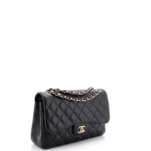 Vintage Classic Double Flap Bag Quilted Caviar Jumbo