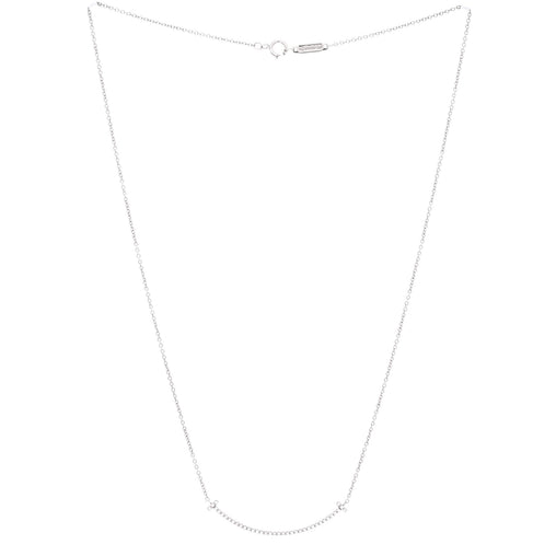 T Smile Pendant Necklace 18K White Gold with Diamonds Small