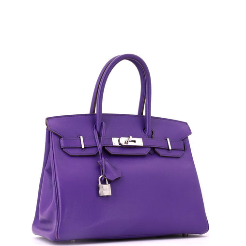 Birkin Handbag Crocus Epsom with Palladium Hardware 30