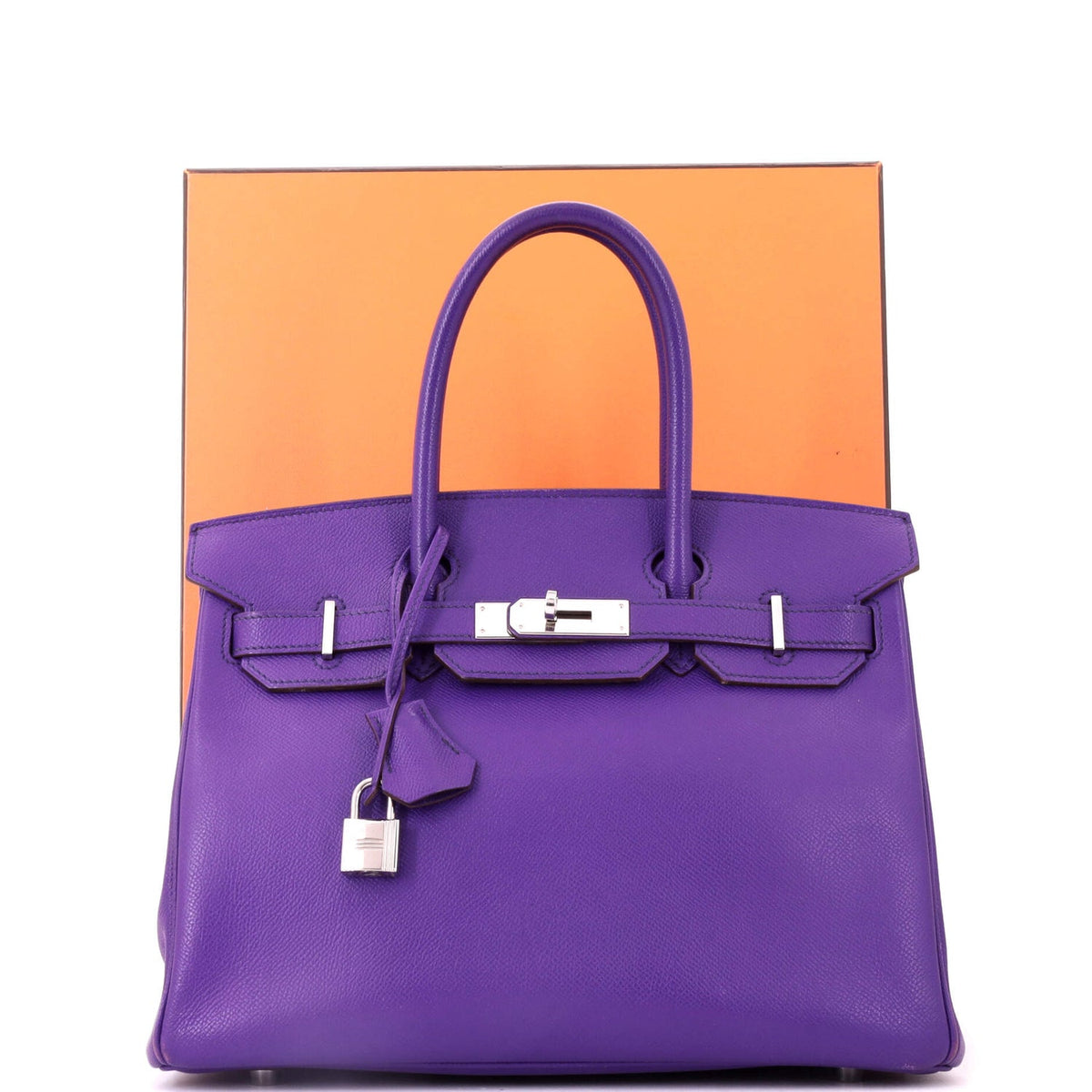 Birkin Handbag Crocus Epsom with Palladium Hardware 30