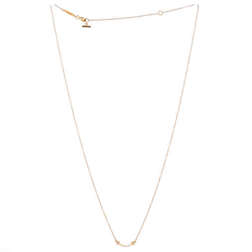 T Smile Pendant Necklace 18K Rose Gold with Diamonds Mini