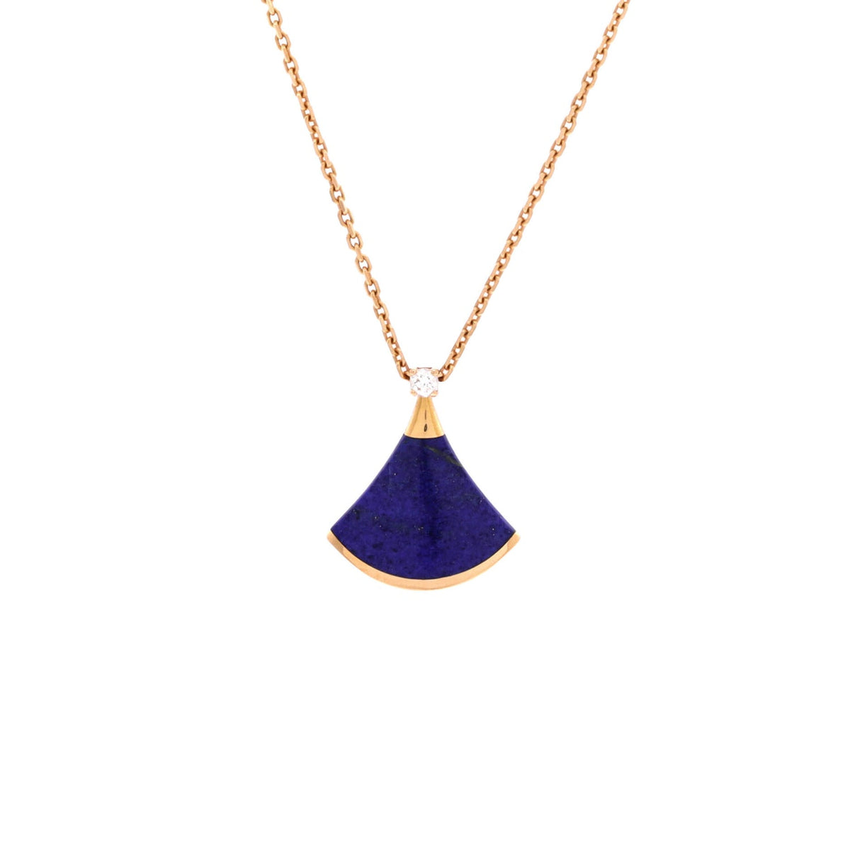 Divas' Dream Pendant Necklace 18K Rose Gold with Lapis Lazuli and Diamond Small
