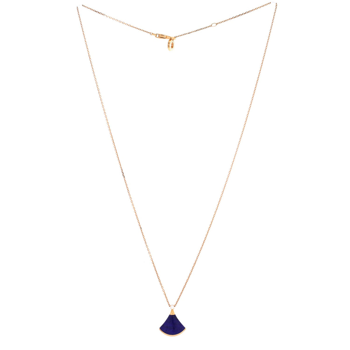 Divas' Dream Pendant Necklace 18K Rose Gold with Lapis Lazuli and Diamond Small