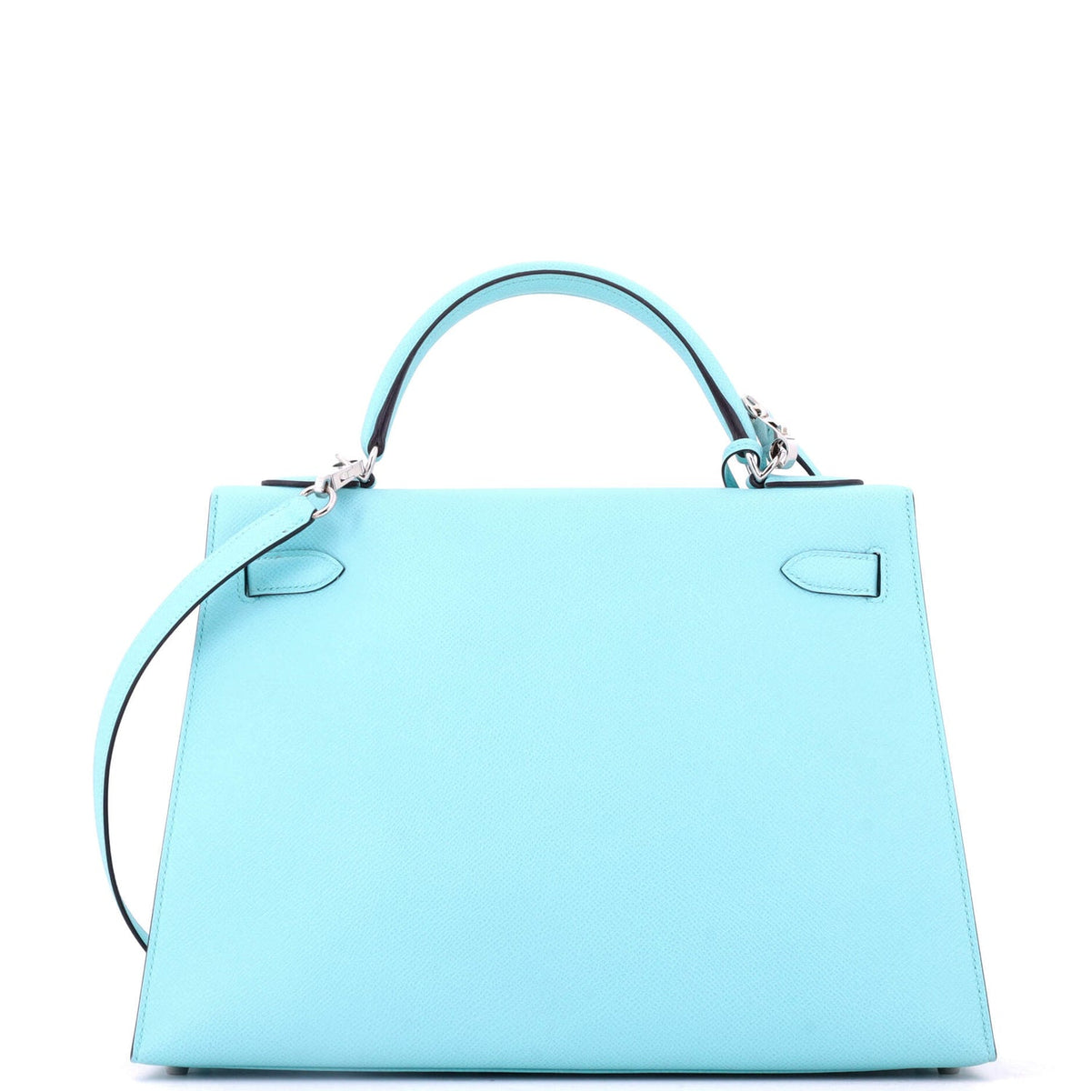 Kelly Handbag Bleu Atoll Epsom with Palladium Hardware 35
