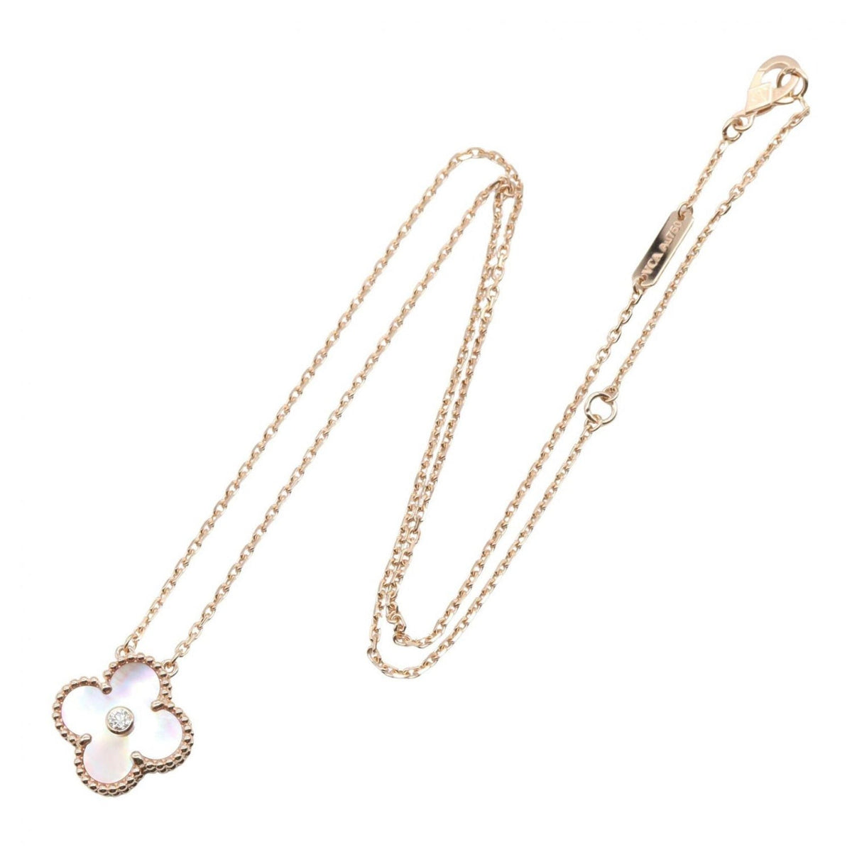 Vintage Alhambra Pendant Necklace 18K Rose Gold
