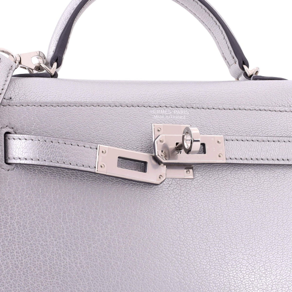 Kelly Mini II Bag Metallic Chevre Chamkilight with Palladium Hardware 20