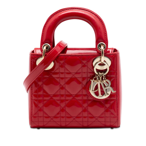 Lady Dior Bag Cannage Quilt Patent Mini