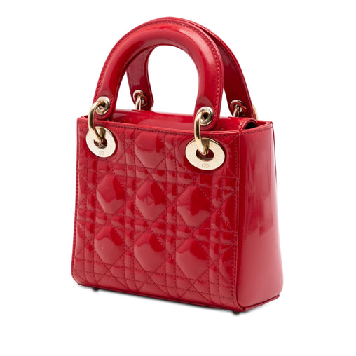 Lady Dior Bag Cannage Quilt Patent Mini