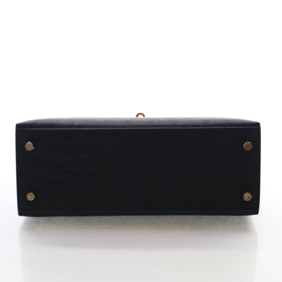 Hermes Noir Ostrich Sellier Kelly 25