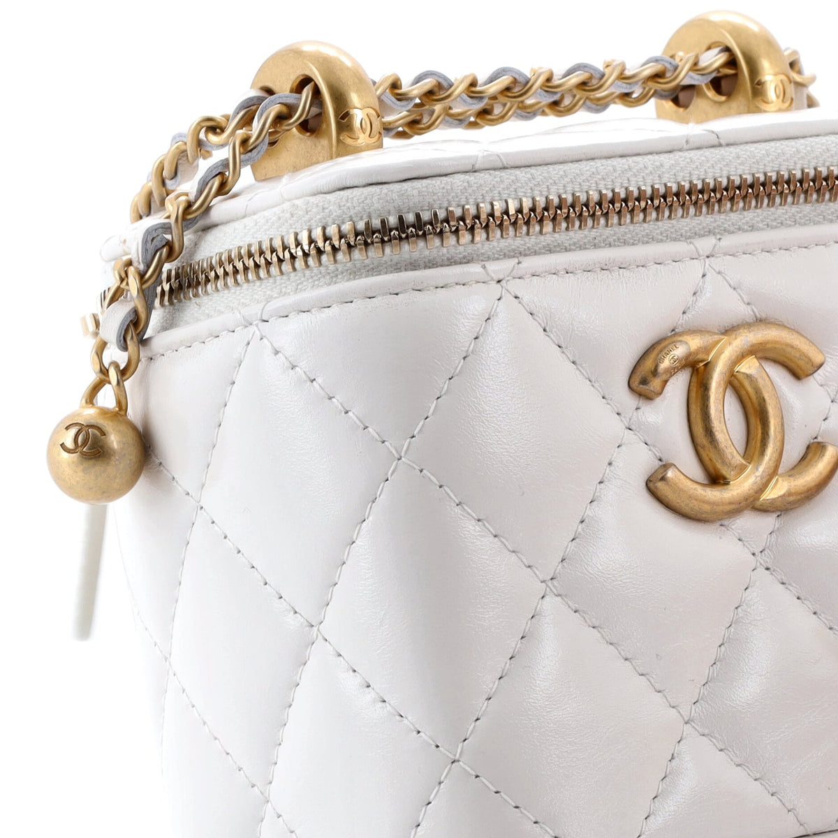Perfect Fit Vanity Case with Chain Quilted Calfskin Mini