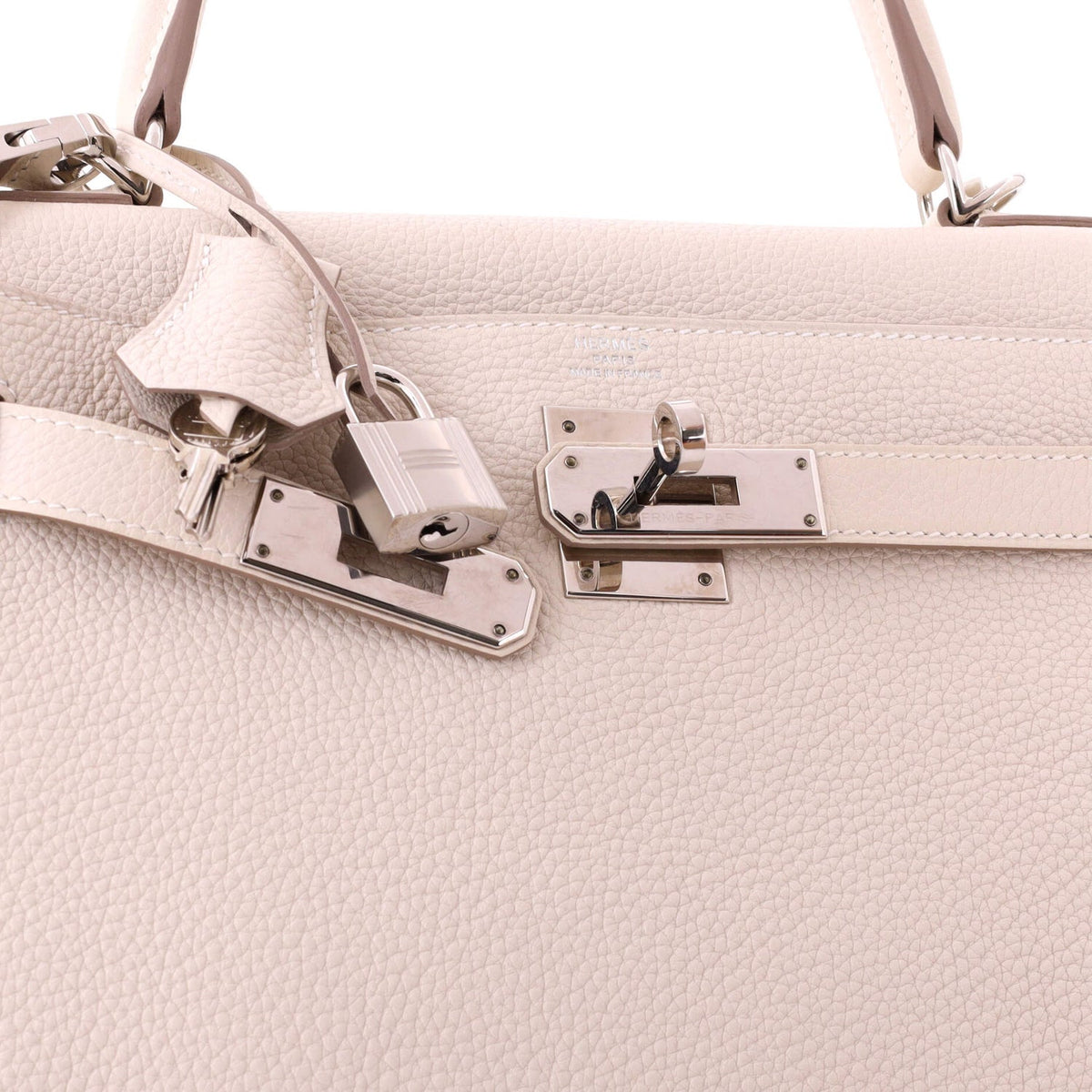 Kelly Handbag Light Togo with Palladium Hardware 28