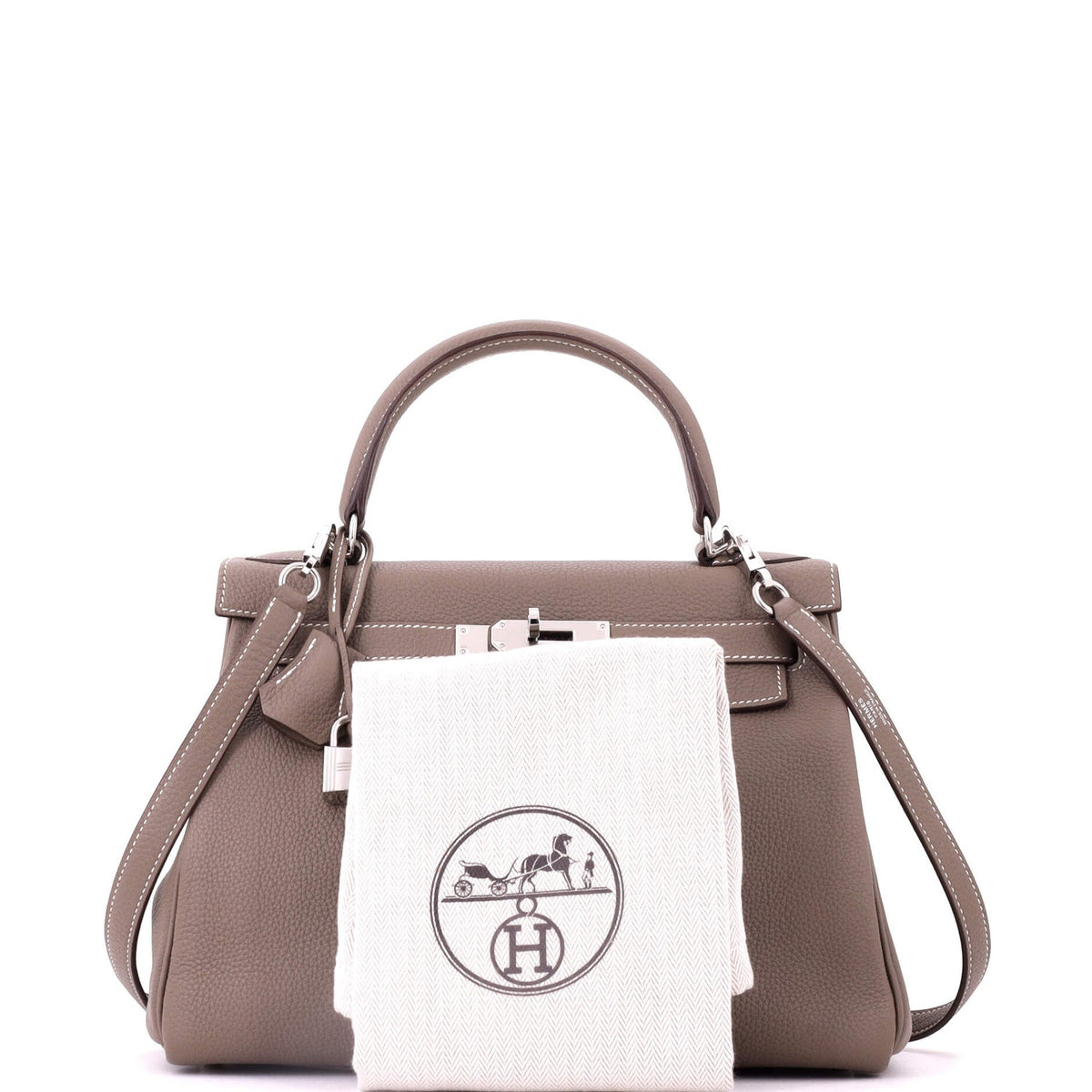 Kelly Handbag Grey Togo with Palladium Hardware 28