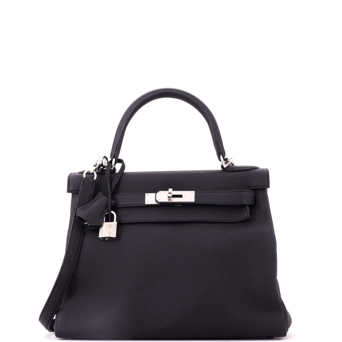 Kelly Handbag Noir Togo with Palladium Hardware 28