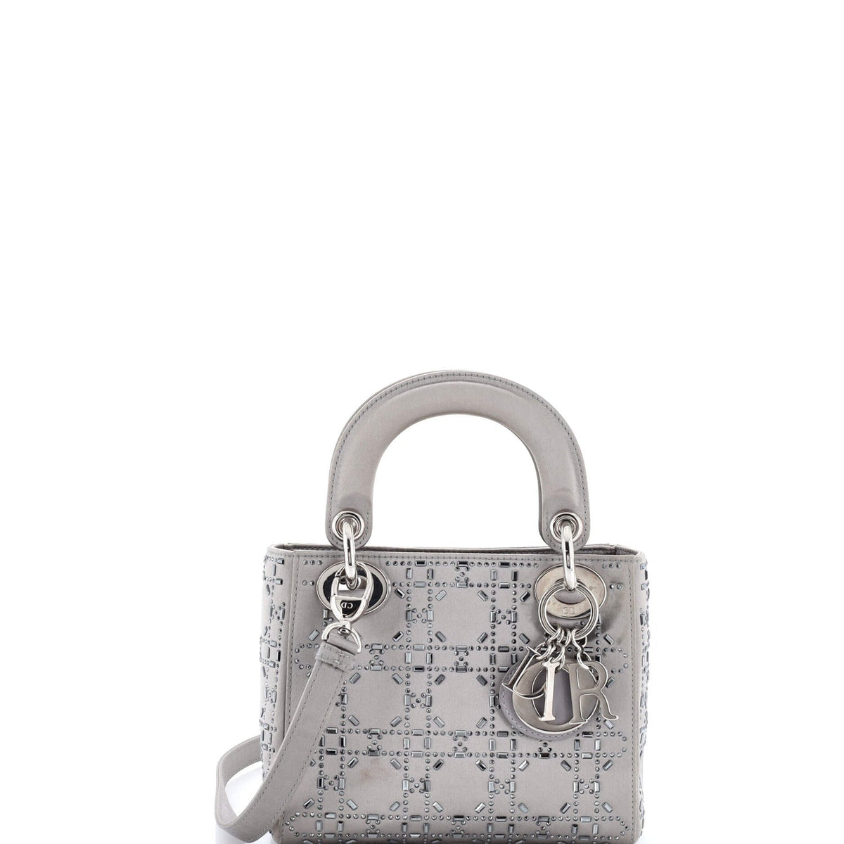 Lady Dior Bag Crystal Embellished Cannage Quilt Satin Mini