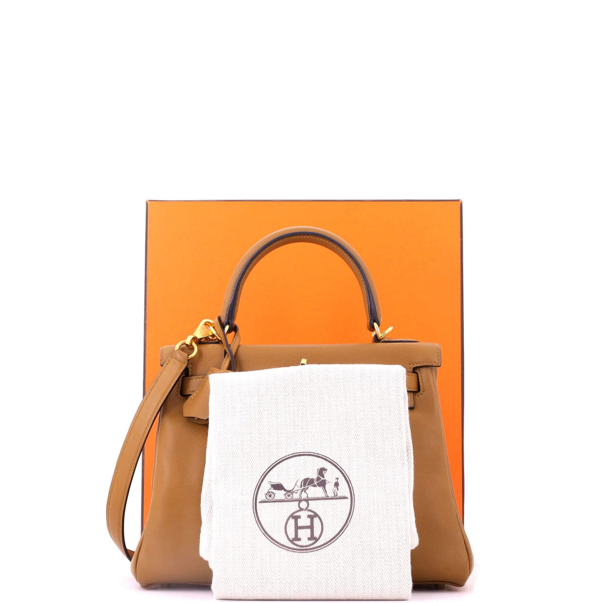 Kelly Handbag Bronze Dore Swift with Gold Hardware 25