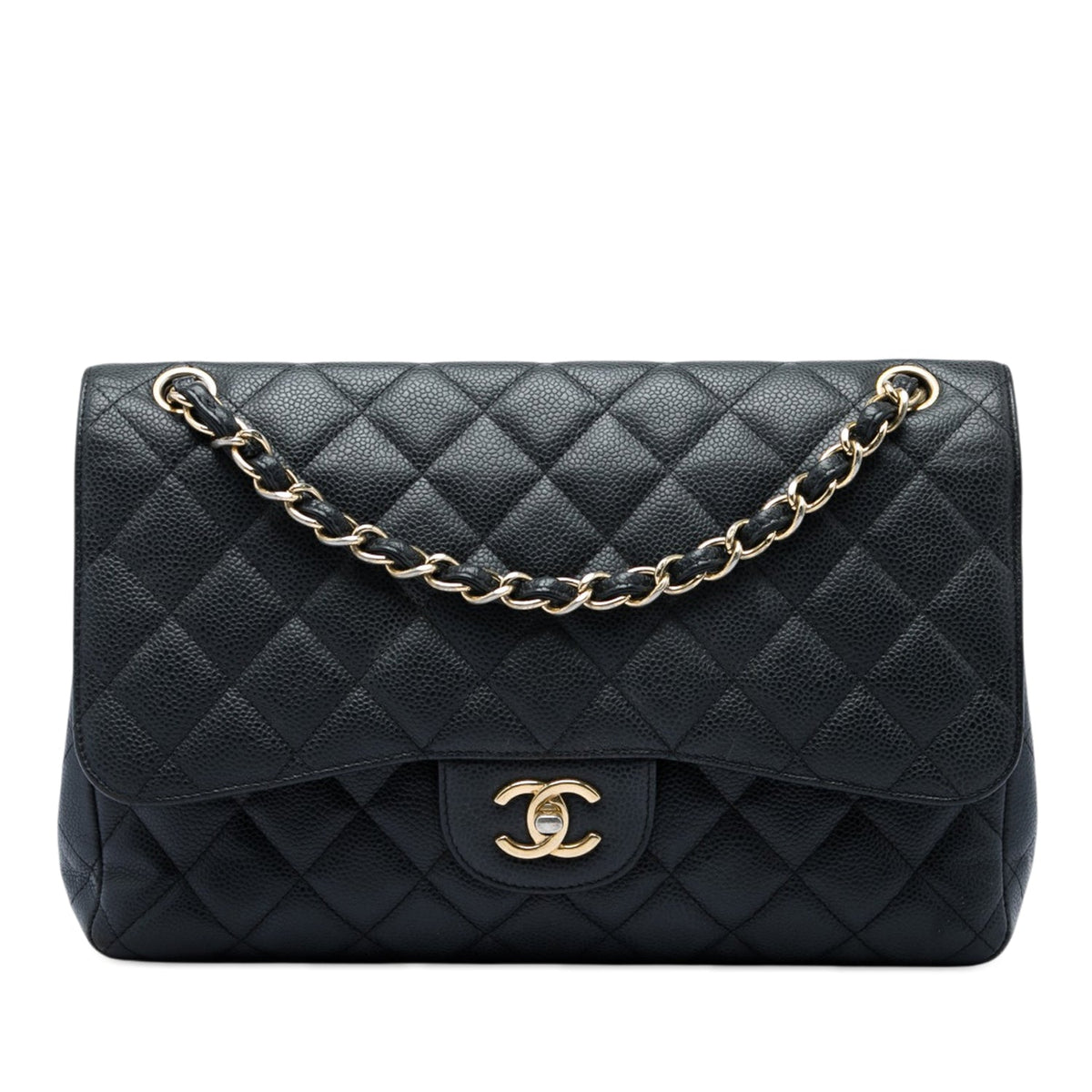 Classic Double Flap Bag Quilted Caviar Jumbo