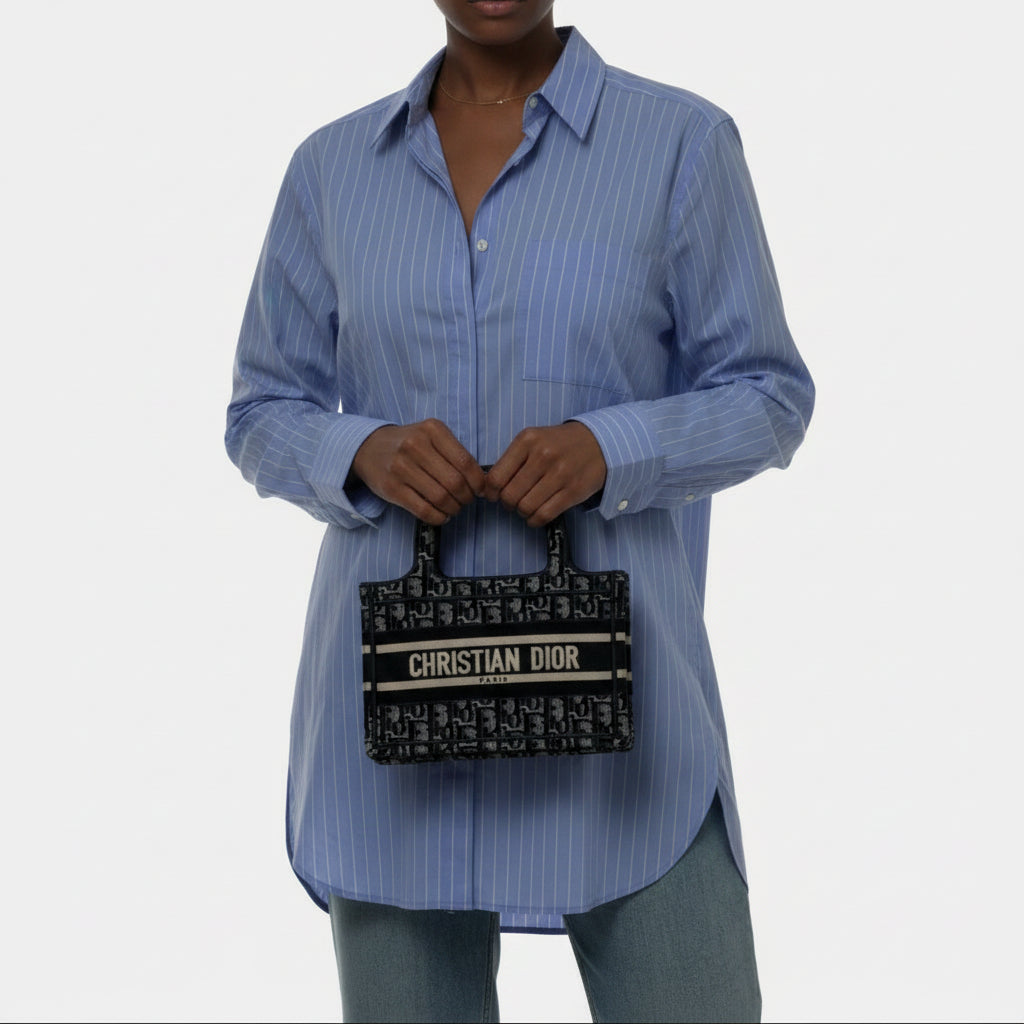 Book Tote Embroidered Canvas Mini