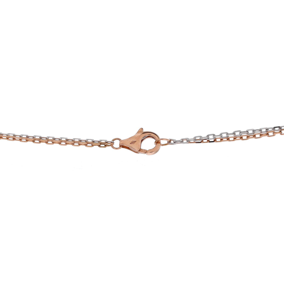 Love 3 Ring Pendant Necklace 18K Rose Gold and 18K White Gold with 6 Diamonds
