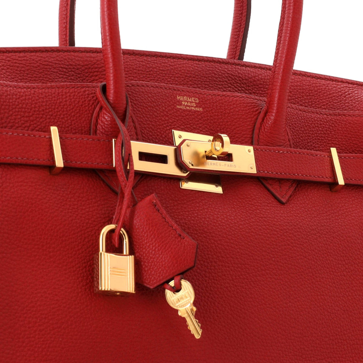 Birkin Handbag Rouge Garance Togo with Gold Hardware 30
