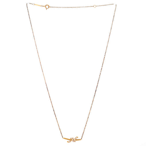 Knot Pendant Necklace 18K Yellow Gold with Diamonds Small