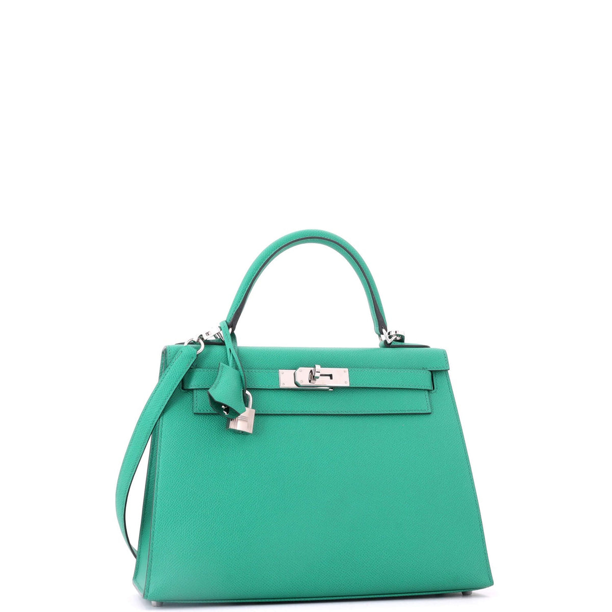 Kelly Handbag Menthe Epsom with Palladium Hardware 28