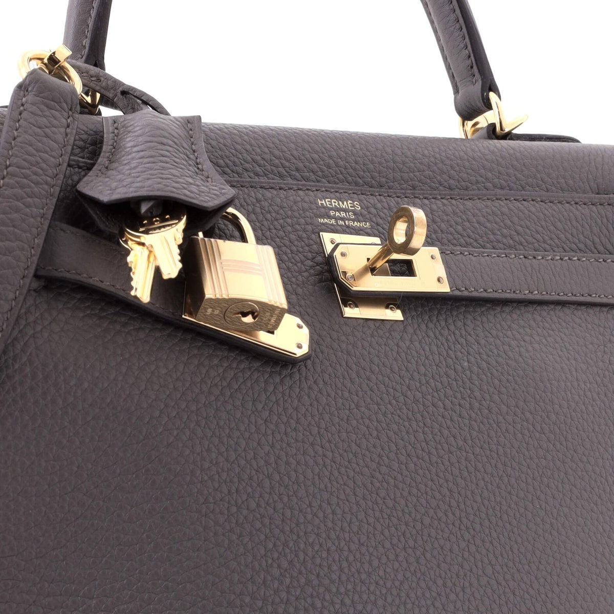 Kelly Handbag Grey Togo with Gold Hardware 25