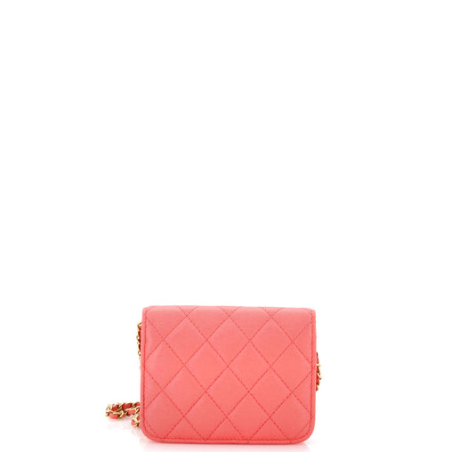 Pearl Crush Flap Clutch with Chain Quilted Lambskin Mini