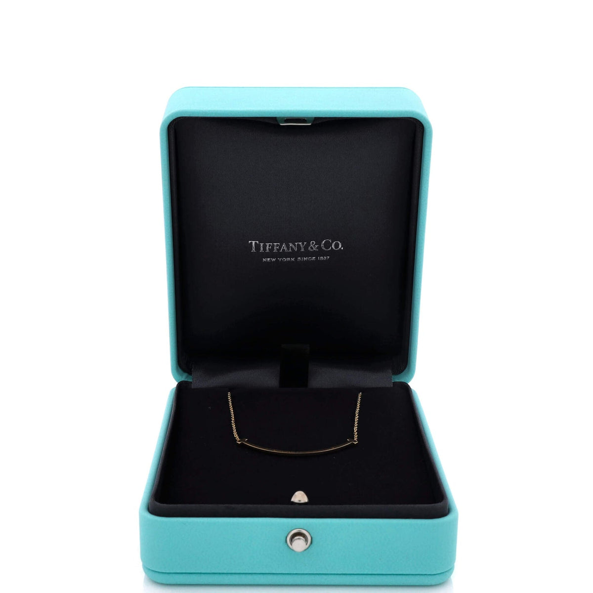 T Smile Pendant Necklace 18K Yellow Gold with Diamonds Small