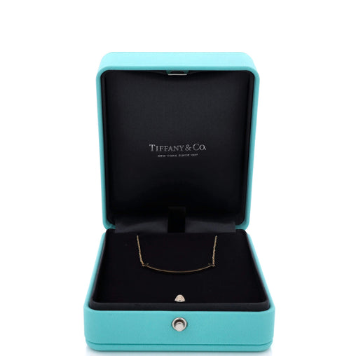 T Smile Pendant Necklace 18K Yellow Gold with Diamonds Small