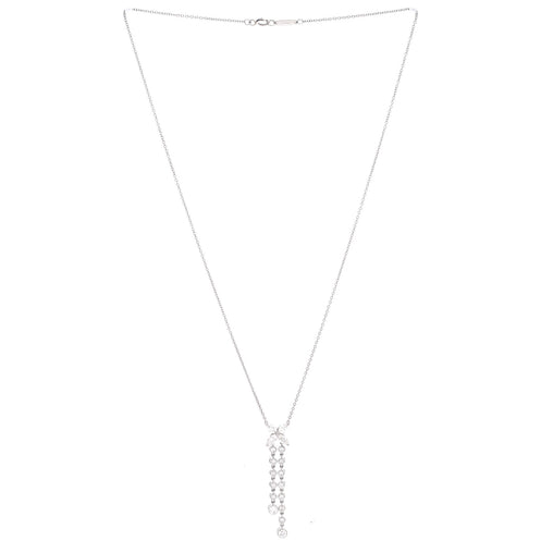 Victoria Double Drop Pendant Necklace Platinum and Diamonds