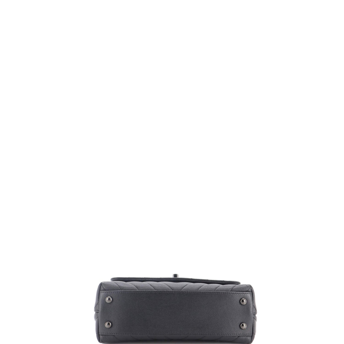 So Black Coco Top Handle Bag Chevron Caviar Mini