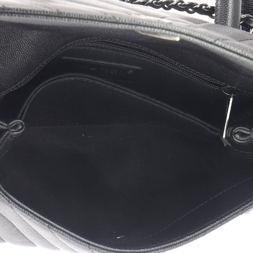 So Black Coco Top Handle Bag Chevron Caviar Mini