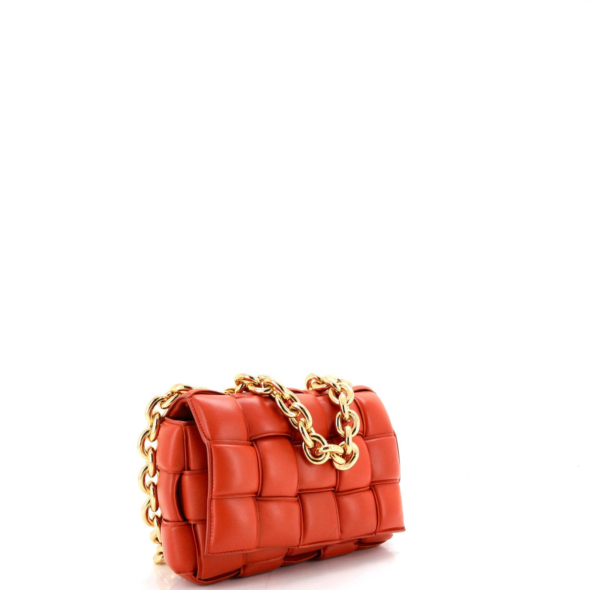 Cassette Chain Crossbody Bag Padded Maxi Intrecciato Leather
