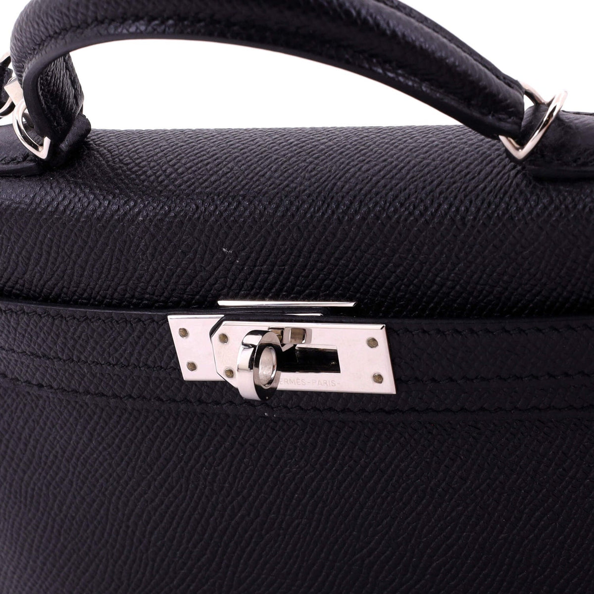 Kelly Mini II Bag Noir Epsom with Palladium Hardware 20