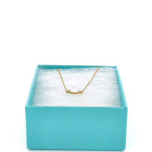 T Smile Pendant Necklace 18K Yellow Gold with Diamonds Mini