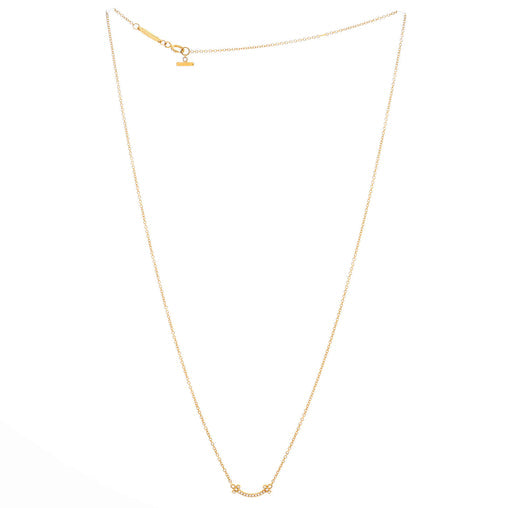 T Smile Pendant Necklace 18K Yellow Gold with Diamonds Mini