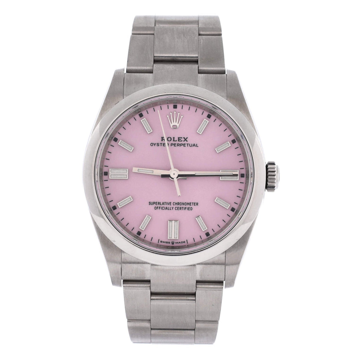 Oyster Perpetual Candy Pink Automatic Watch Stainless Steel 36