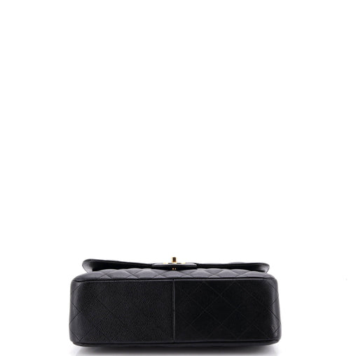 Vintage Classic Double Flap Bag Quilted Caviar Jumbo