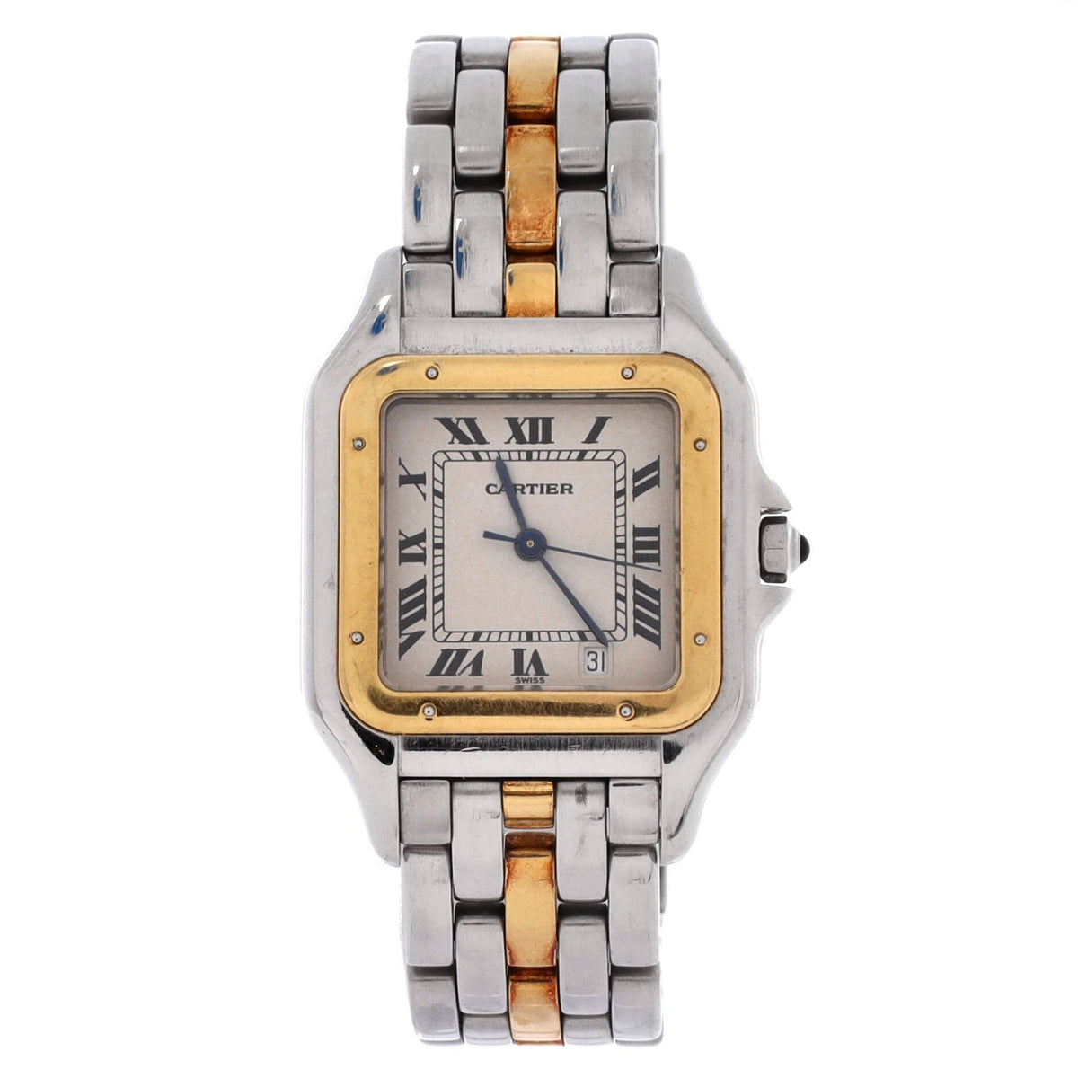 Vintage Panthere de Cartier Quartz Watch Stainless Steel and Yellow Gold 27
